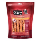(4 pack) Ol' Roy Wrapped Pork hide Twists with Chicken Dog Treats, 18 oz, 16 Count