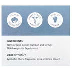 iHerb - Lola, Organic Cotton Tampons with Plastic Applicators, Regular, 20 Tampons(Pack of 3)
