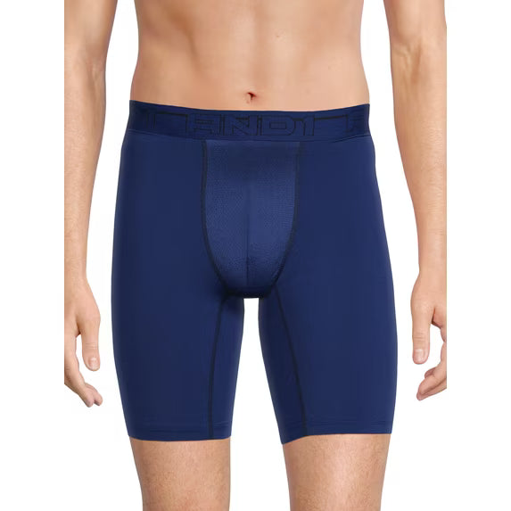 AND1 Men's Underwear Pro Platinum Boxer Briefs, 6 Pack, 9