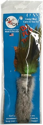 GoCat Da Fur Thing Cat Toy, Rabbit Fur and Feather Toy Stuffed with Catnip