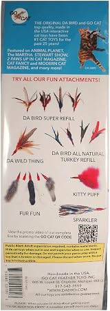 GoCat Da Fur Thing Cat Toy, Rabbit Fur and Feather Toy Stuffed with Catnip