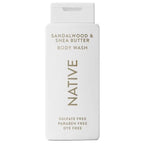 Walgreens - Native Body Wash (Pack of 2), Sulfate Free, Naturally Derived Ingredients, 24 Hour Freshness Sandalwood & Shea Butter, 18.0 fl oz