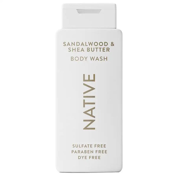 Walgreens - Native Body Wash (Pack of 2), Sulfate Free, Naturally Derived Ingredients, 24 Hour Freshness Sandalwood & Shea Butter, 18.0 fl oz