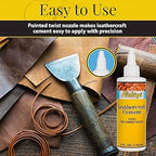Fiebing's Leathercraft Cement - 4 oz Leather Glue Adhesive - Quick Drying, High Strength, Flexible, Permanent Bonding Leather Repair for Jackets, Shoes, Furniture, Purse - Non-Toxic & Non-Flammable