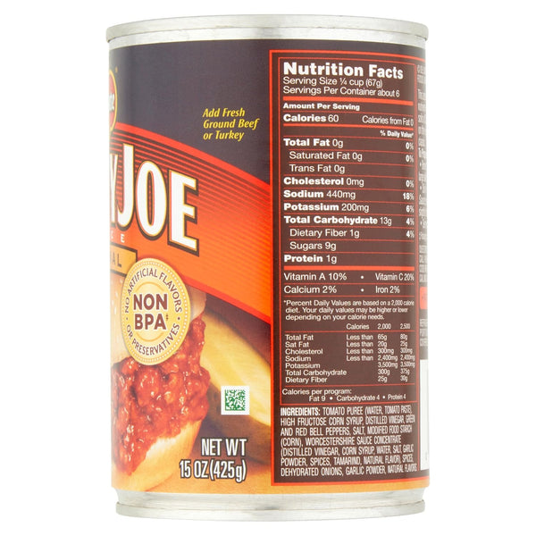 Del Monte Original Sloppy Joe 15 oz Pack of 6