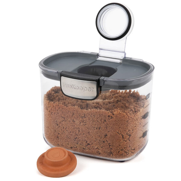 Brown Sugar ProKeeper+ Airtight Container With Terra Cotta Stone for Food Storage, Made for Pantry Organization and Food Storage
