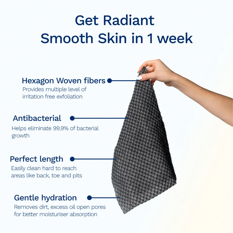 Sima Hexagon Exfoliating Antibacterial Shower Towel
