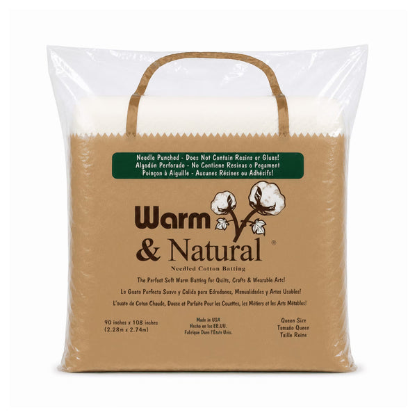 Warm & Natural Cotton Batting Queen Size 90'' x 108'' Precut