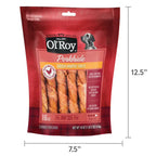 (4 pack) Ol' Roy Wrapped Pork hide Twists with Chicken Dog Treats, 18 oz, 16 Count