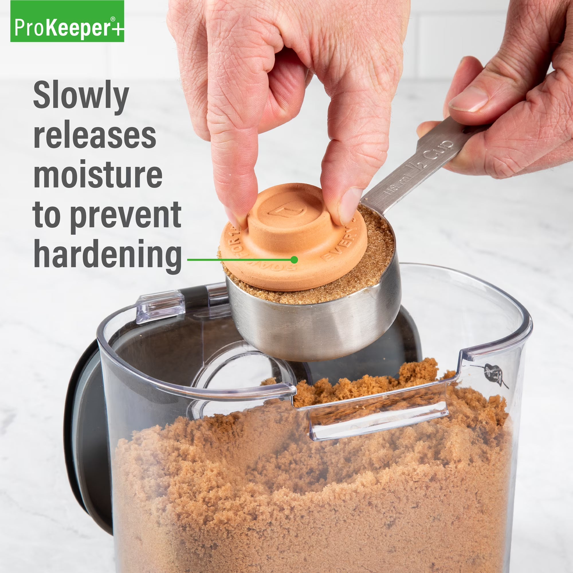 Brown Sugar ProKeeper+ Airtight Container With Terra Cotta Stone for Food Storage, Made for Pantry Organization and Food Storage