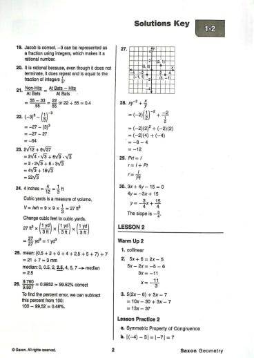 Saxon Geometry Solution Manual 2009